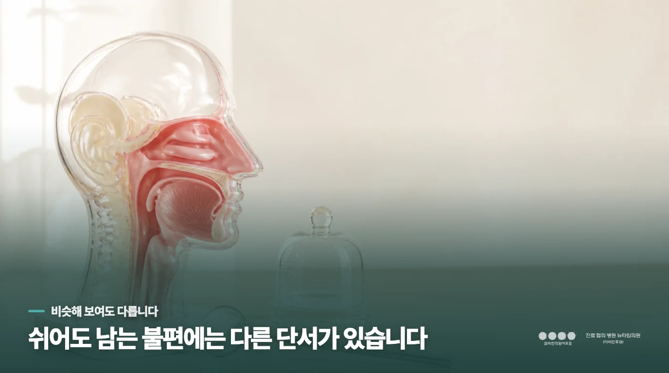 단순 비염과 후비루는 어떻게 구분해서 확인하나요?