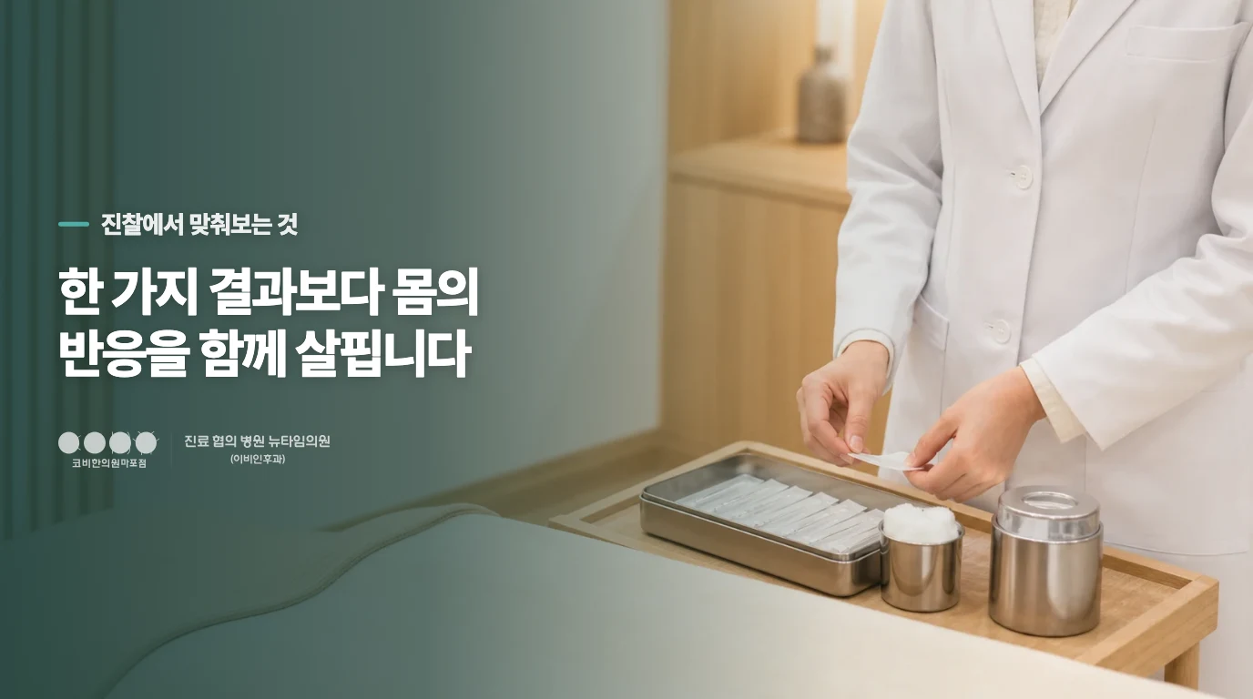 코비한의원 마포점 의료진 안내 사진
