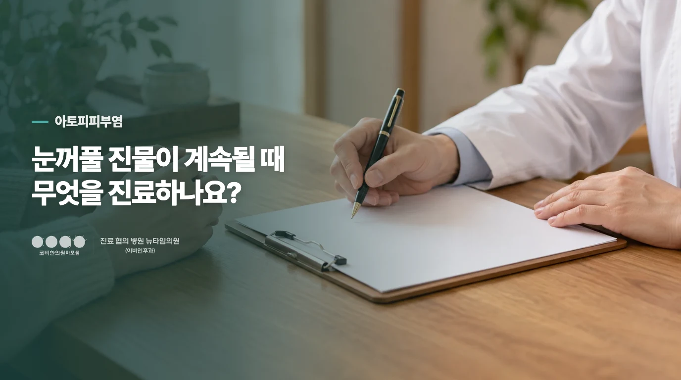 눈꺼풀 진물이 계속될 때 무엇을 진료하나요?