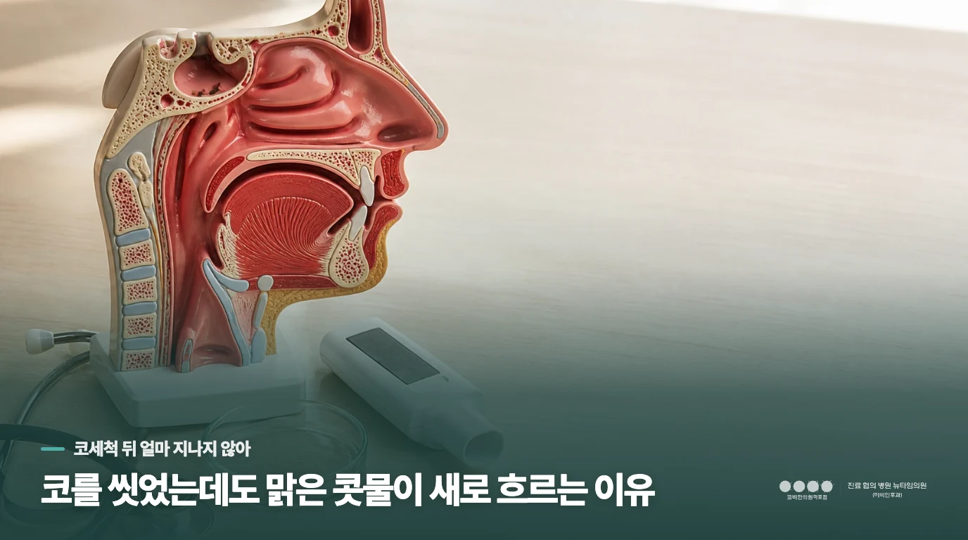 코를 씻었는데도 맑은 콧물이 새로 흐르는 이유