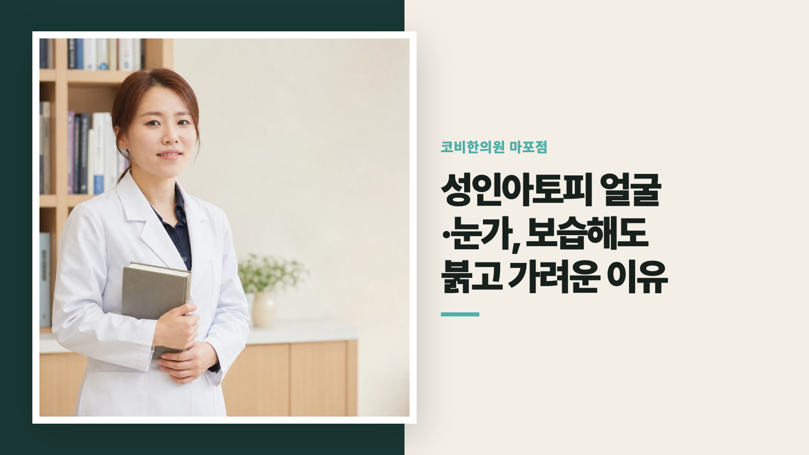 성인아토피 얼굴·눈가, 보습해도 붉고 가려운 이유