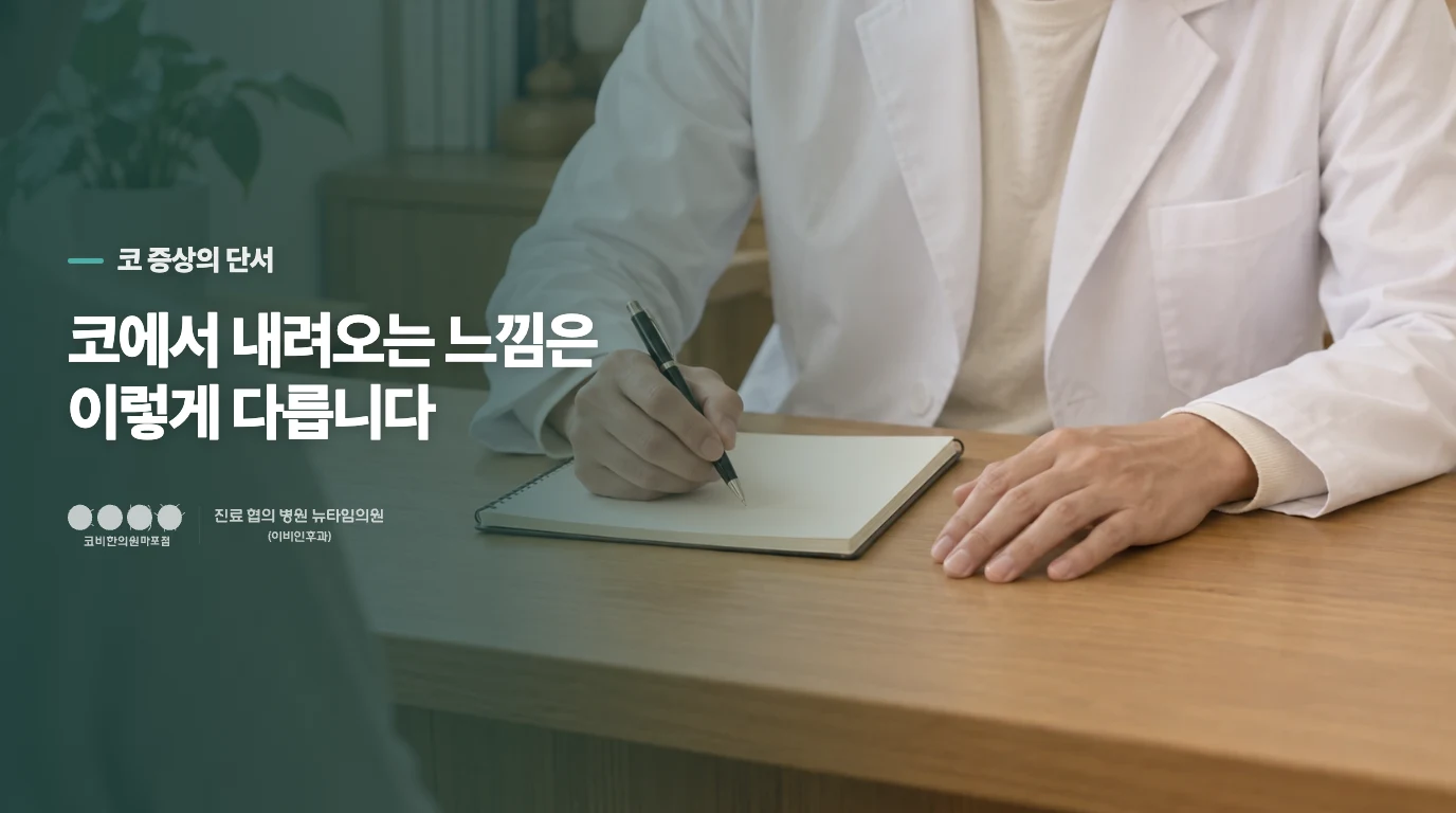 코에서 내려오는 느낌은 이렇게 다릅니다