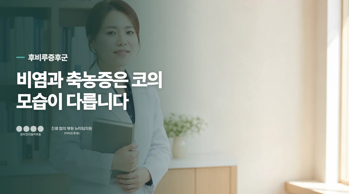 비염과 축농증은 코의 모습이 다릅니다