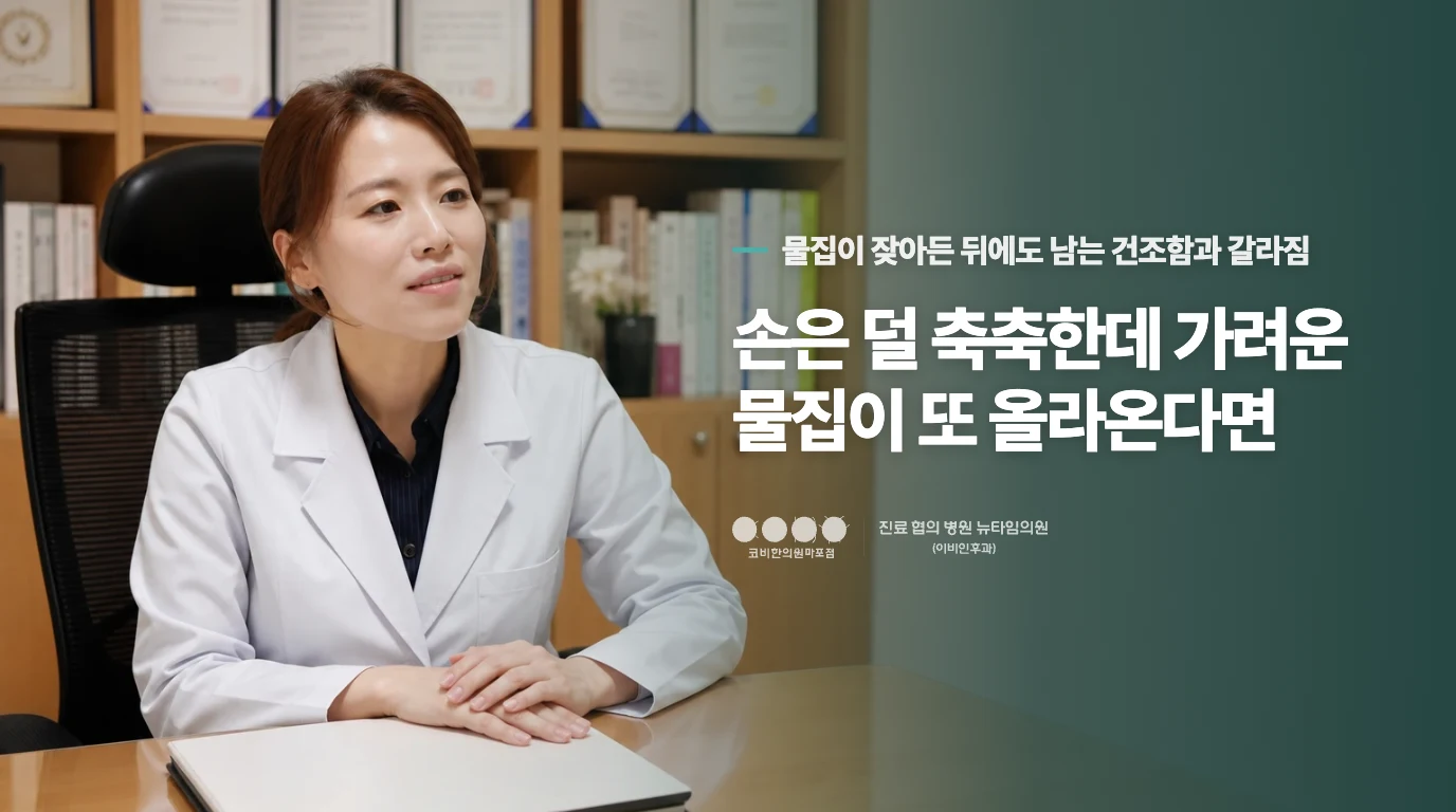 손은 덜 축축한데 가려운 물집이 또 올라온다면