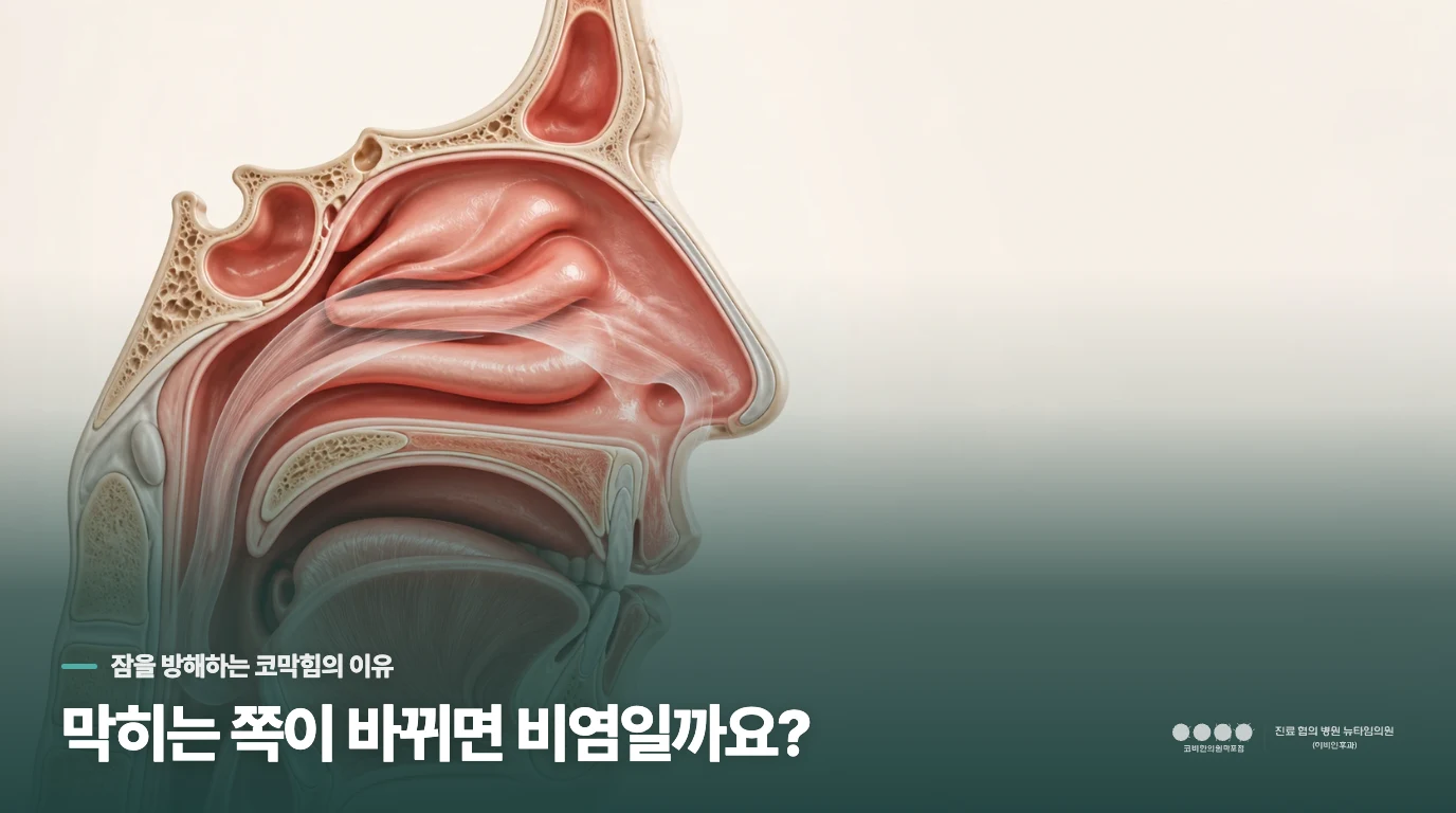 막히는 쪽이 바뀌면 비염일까요?