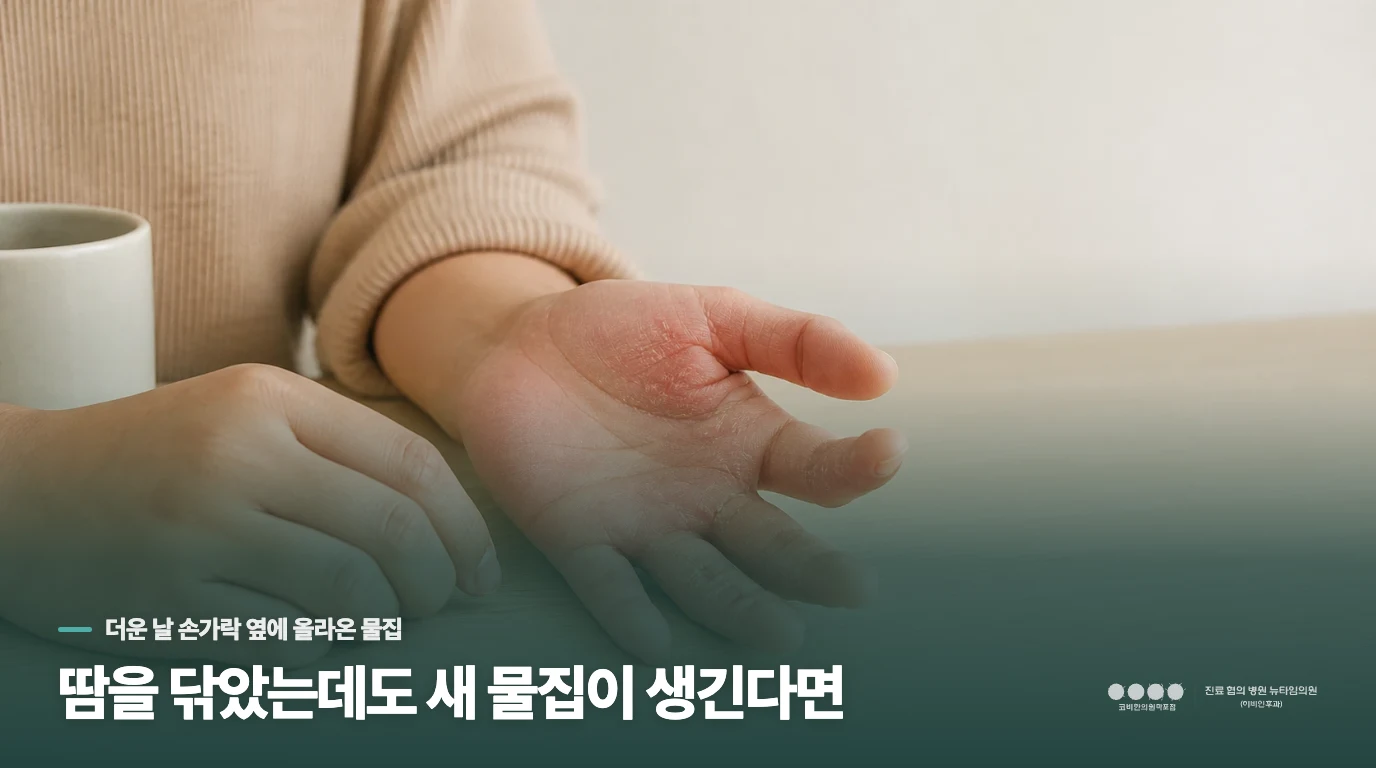 땀을 닦았는데도 새 물집이 생긴다면